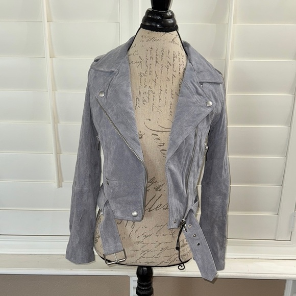 BLANKNYC Suede Moto Jacket Cloud Grey NWOT - Picture 1 of 15